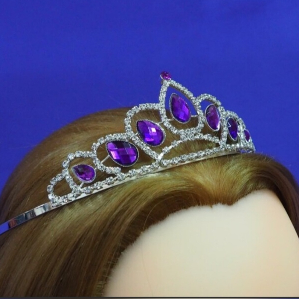 Tiara Purple and Silver Rhinestone